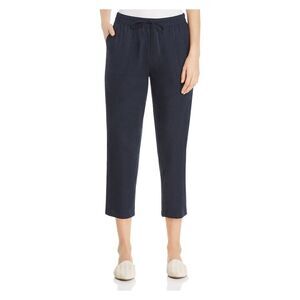 LE GALI Womens Navy Pocketed Drawstring Capri Pants Size: S